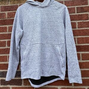 Lululemon Mens At Ease Pullover Hoodie Gray Textured Double Knit Size Small